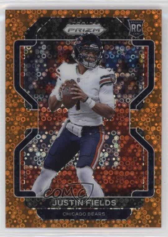 2021 Panini Prizm Rookie Orange Disco Prizm Justin Fields #334 Rookie RC