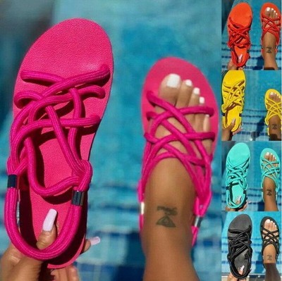 Sommer Sandalen Strandschuhe Damen Slipper Schlappen Aushöhlen Flip Flop Flache1