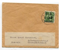 CHINA small cover Shanghai to Olten Switzerland 16-9-1938