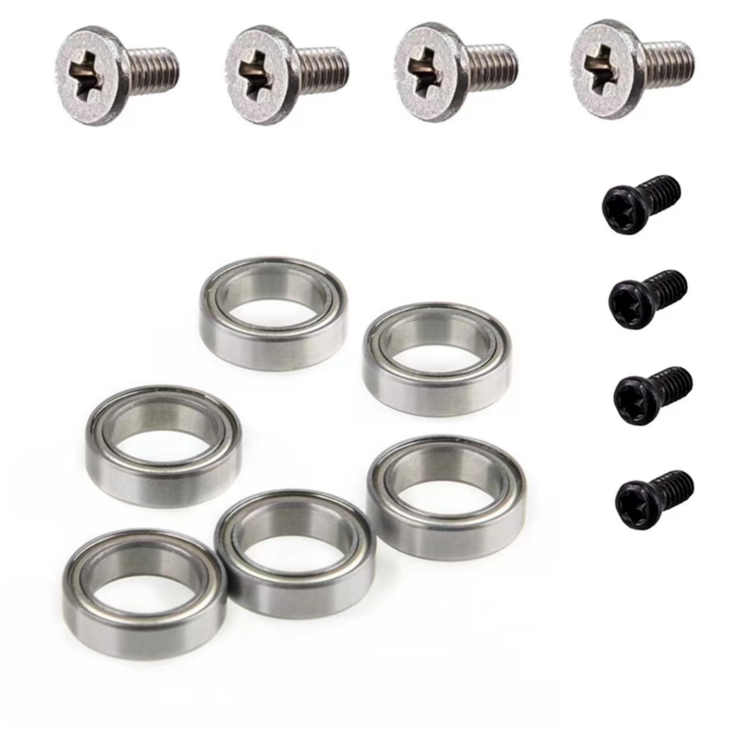 6Pcs Bearings with 4Pcs Screws & 4Pcs Blade Screws for Mini Pneumatic Cha