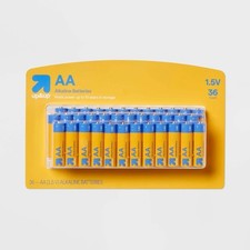 AA Batteries 36pk Alkaline Battery - up up: Household Single-Use 1.5V Batteries