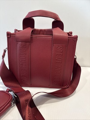 NWT STEVE MADDEN BWEBBER-E  SATCHEL CROSSBODY BAG W AIR POD CASE Sundried Tomato