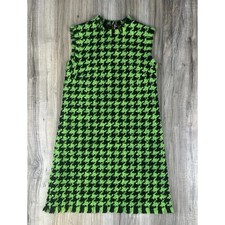 Dolce & Gabbana Houndstooth Knit Mini Dress Green White Sleeveless IT 40 / Small