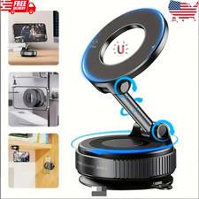 360 Vacuum Magnetic Phone Holder - Suction Cup Car Mount with Foldable Stand