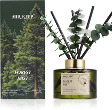 Reed Diffuser Set with 6.76 Fl Oz Forest Mist Scent Essential Oils and 3 Leaves 