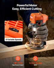 1HP 710W Wood Router 1/4 Variable Speed Palm ...
