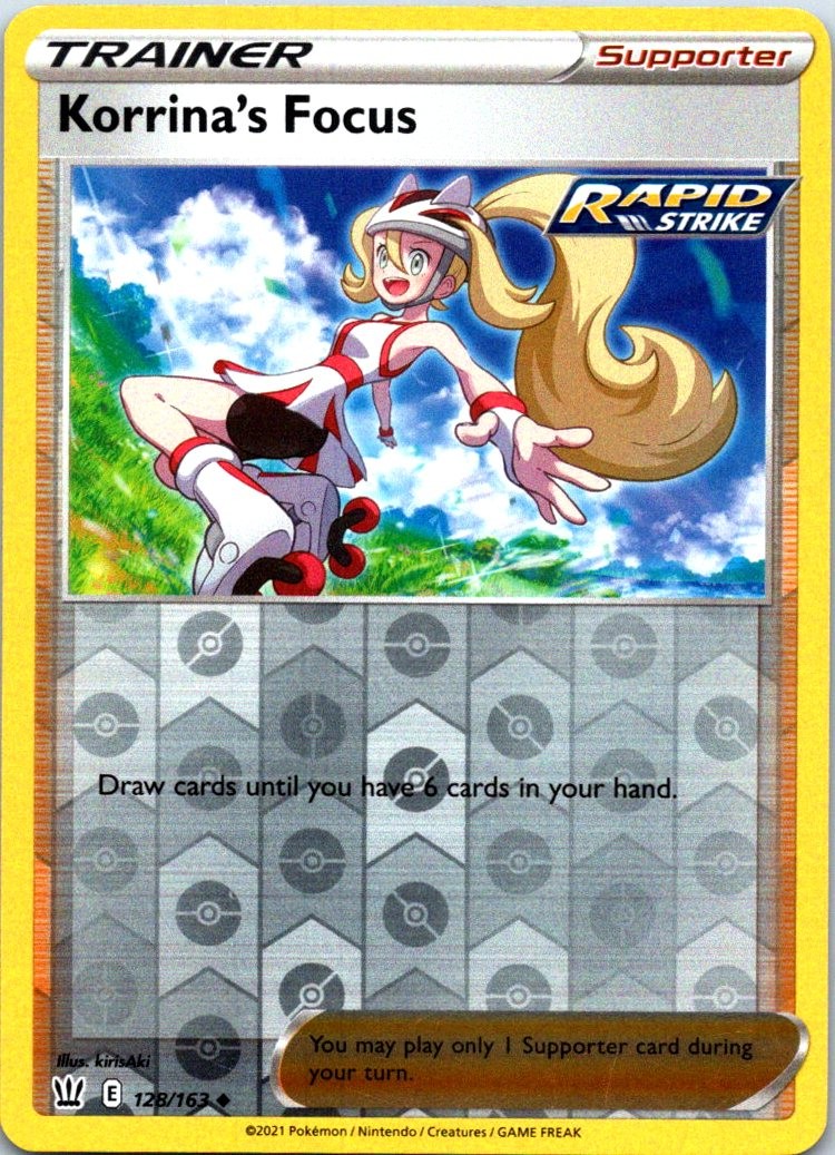 Korrina's Focus Reverse Holo SWSH05: Battle Styles 128/163 NM Pokemon