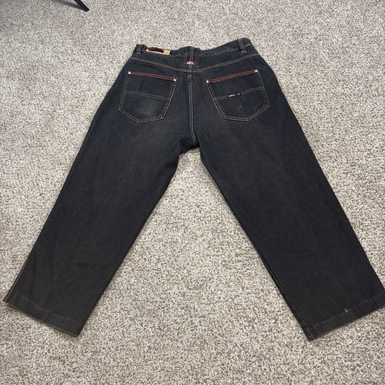 Willie Esco Duns Mens Jeans 38x34 Baggy Hip Hop Jeans Black Denim Fits 35x27.5 - View 13