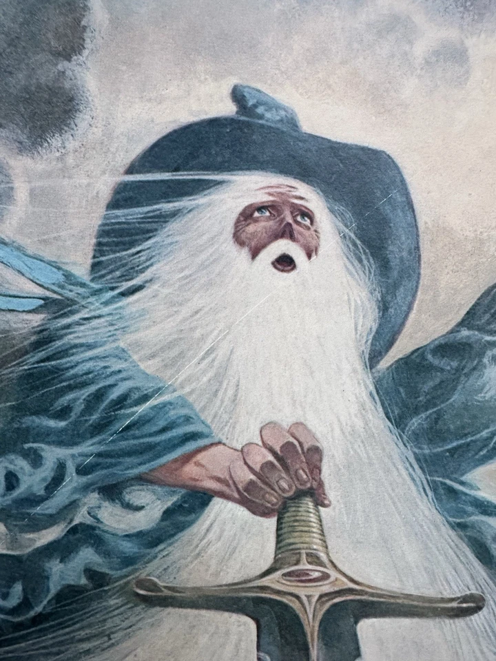 Póster promocional enmarcado anuncio vintage de El Señor de los Anillos J.R.R. Película libro de Tolkien Foto 3 de 4