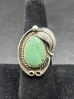 Vintage Native American Navajo Sterling Silver Turquoise Ring Sz 8