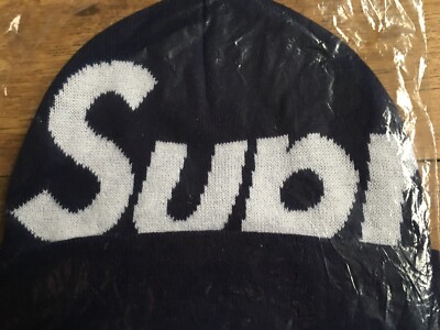Supreme Big Logo Beanie Navy Blue FW22 | eBay UK