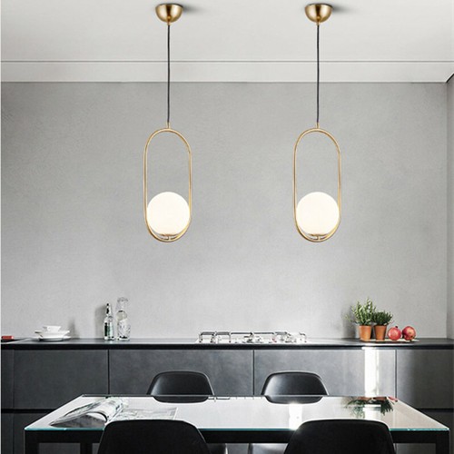 Home Lamp Bar Pendant Light Kitchen Gold Ceiling Light Glass Chandelier Lighting - Picture 10 of 14