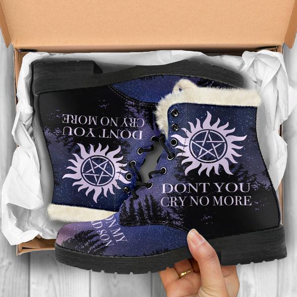 Supernatural Faux Faux Faux Fur Lined Womens Boots Anti Possession Symbol Fast Postage 4ef0b9 Supernatural Faux Faux Faux Fur Lined Womens Boots Anti Possession Symbol Fast Postage 4ef0b9