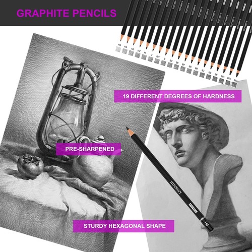 70 Pcs Drawing Set Sketching Kit - Sketch Pencils Art Supplies for Adults Art - Picture 4 of 7