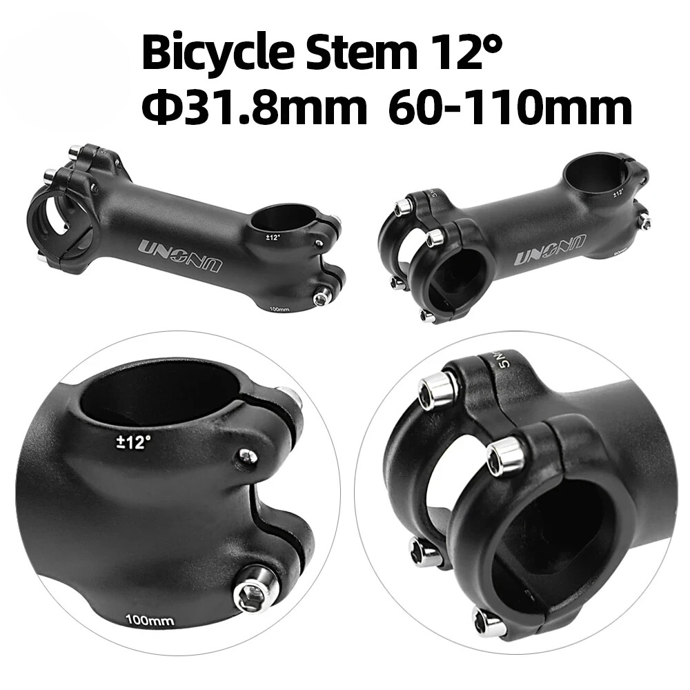 12 Degree 60-110MM MTB Bicycle Handlebar Stem 31.8MM Road Gravel
