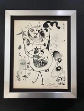 🔥 Joan Miro | Vintage 1958 Signed | Framed Offset Lithograph Buy it Now!