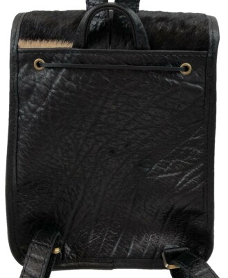 Genuine ZEBRA HIDE & BUFFALO HIDE MINI BACKPACK PURSE - BLK  display picture 1
