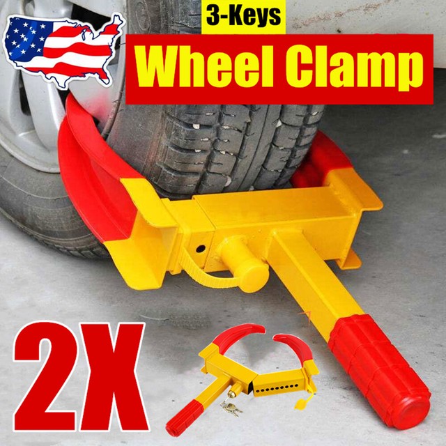 2Pcs Heavy Duty Security Car Wheel Clamps Tyre Clamp Wheel Lock Parking