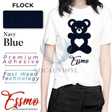 Navy Blue Flock Heat Transfer Vinyl HTV T-Shirt 10" Roll Iron On Heat Press DF11