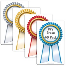 StoreSMART 3 1/2 x 5 1/2 Magnetic Award Ribbons - Variety 40Pk - AR312X512VP40