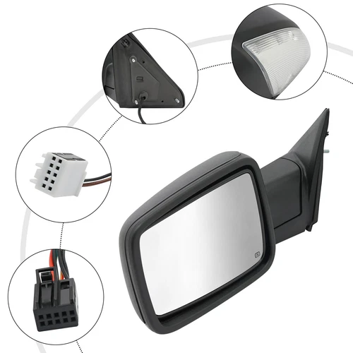 Left/Driver Side Mirror Fits 2013-2019 Dodge Ram 1500 Heated Mirror+LED Signal