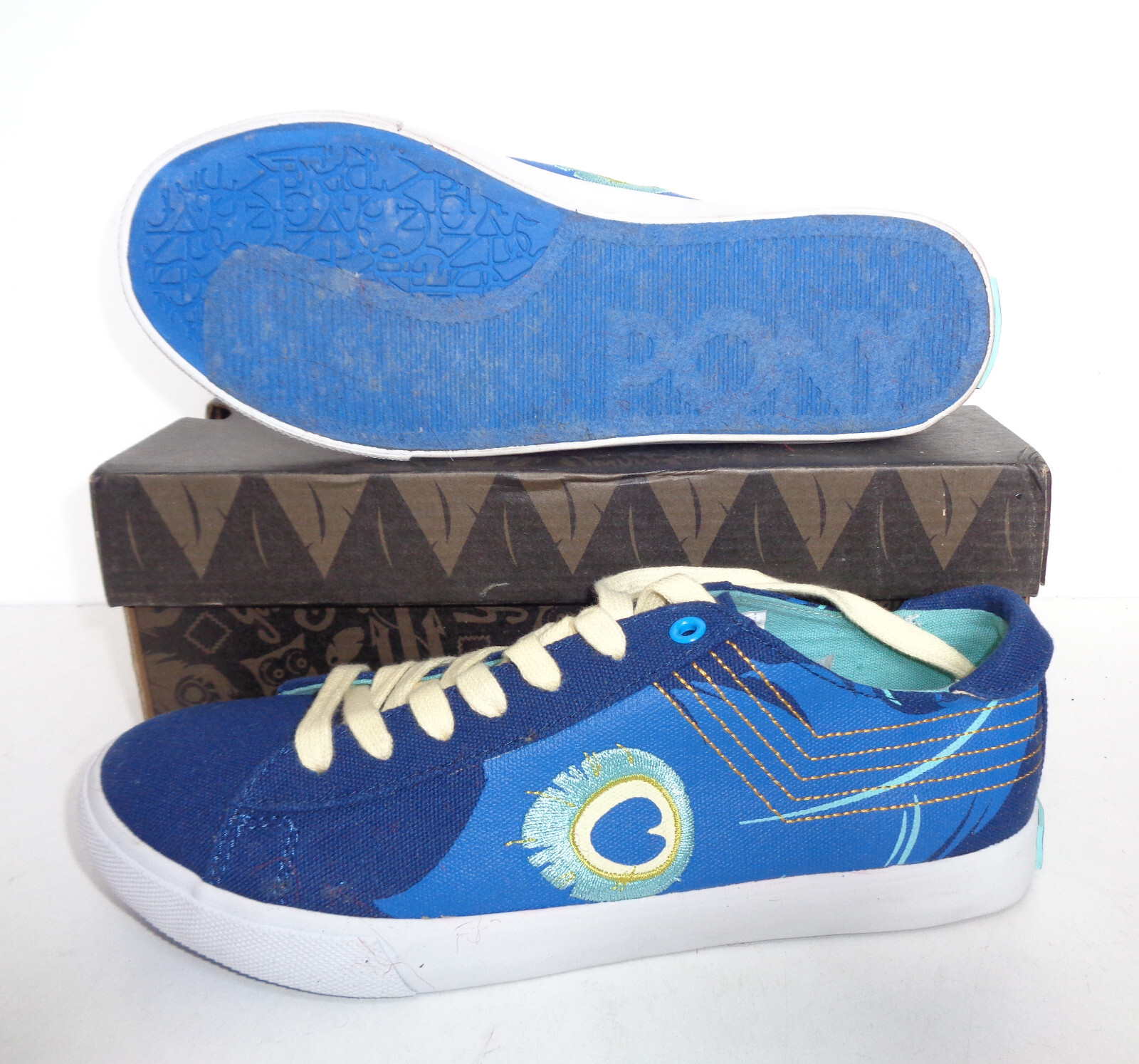 Scarpe da ginnastica donna Pony nuove donna blu scarpe casual décolleté prezzo consigliato £ 40 Regno Unito taglia 7