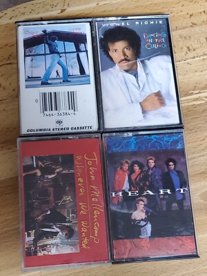 Cassette Tape Lot of 4 John Mellencamp Heart Billy Joel Lionel Richie