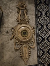 19th Century Italian Carved Louis XVI Style Giltwood Barometer