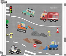 Baby Gate, Retractable Baby Gates for Stairs Doorways, Mesh Dog Gate Pet Gate In