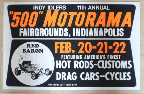 1970 indy ralenti 11e année 500 hot rods motorama voitures douanes cycles rouge baron - Photo 1/12