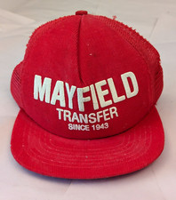 Mayfield Transfer Hat 70s 80s USA Made Red Trucker Hat Cap Snapback