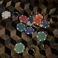 Red Poker Chip Keychain