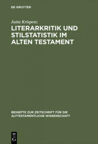 Thumbnail - Literarkritik Und Stilstatistik Alten Testament Eine Studie Zur