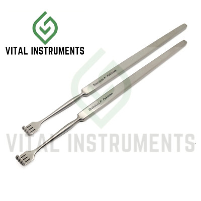 2 Knapp Retractors 4 Prongs 5-1/4'' Blunt Surgical Stainless Steel Instrument