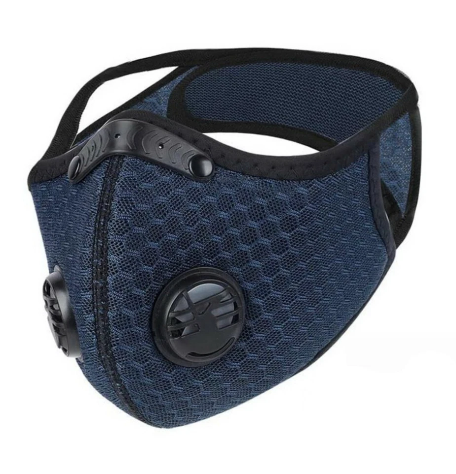 NUEVO estilo máscara facial de ciclismo con filtro de carbón activo válvulas de respiración reutilizables Foto 3 de 4