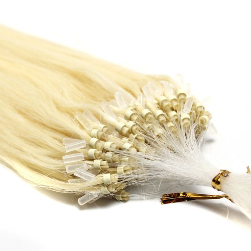 Micro Ring Loop Tip Remy Human Hair Extensions Straight Micro Beads Link Hair US - Picture 57 of 116