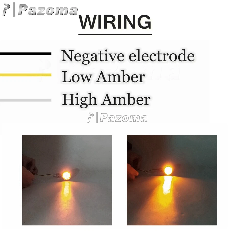 2X Luz de señal de giro LED de freno ámbar para motocicleta para Harley Softail Dyna Foto 2 de 4