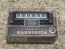 FAO SCHWARZ DELUXE CLASSIC HARMONICA WITH STORAGE CASE MUSICAL INSTRUMENT