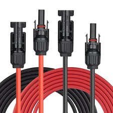 14 AWG Solar Panel Extension Cable PV Wire Solar Connector Pair Black  Red 2mm