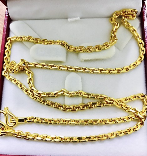 pure gold handmade chain necklace 