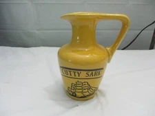 Vintage Cutty Sark Scotch Whiskey 24 Ounce Ceramic Yellow Bar Pitcher
