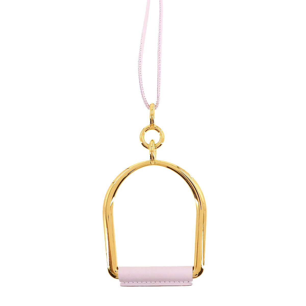 (HERMES)Heritage Equestre pendant GM HERMES Heritage Equestre GM Necklace Pendant Gold Mauve Pale