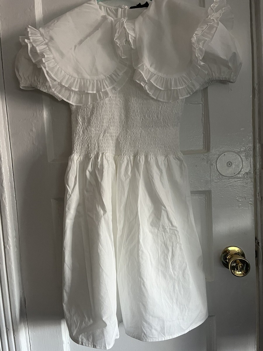 sister jane dress White Ruffled Peter Pan Collar XS NWT | eBay