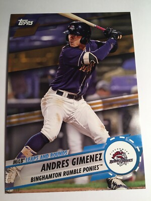 2019 Topps Pro Debut Leaps and Bounds 5x7 Andres Giminez Rumble Ponies 01/10