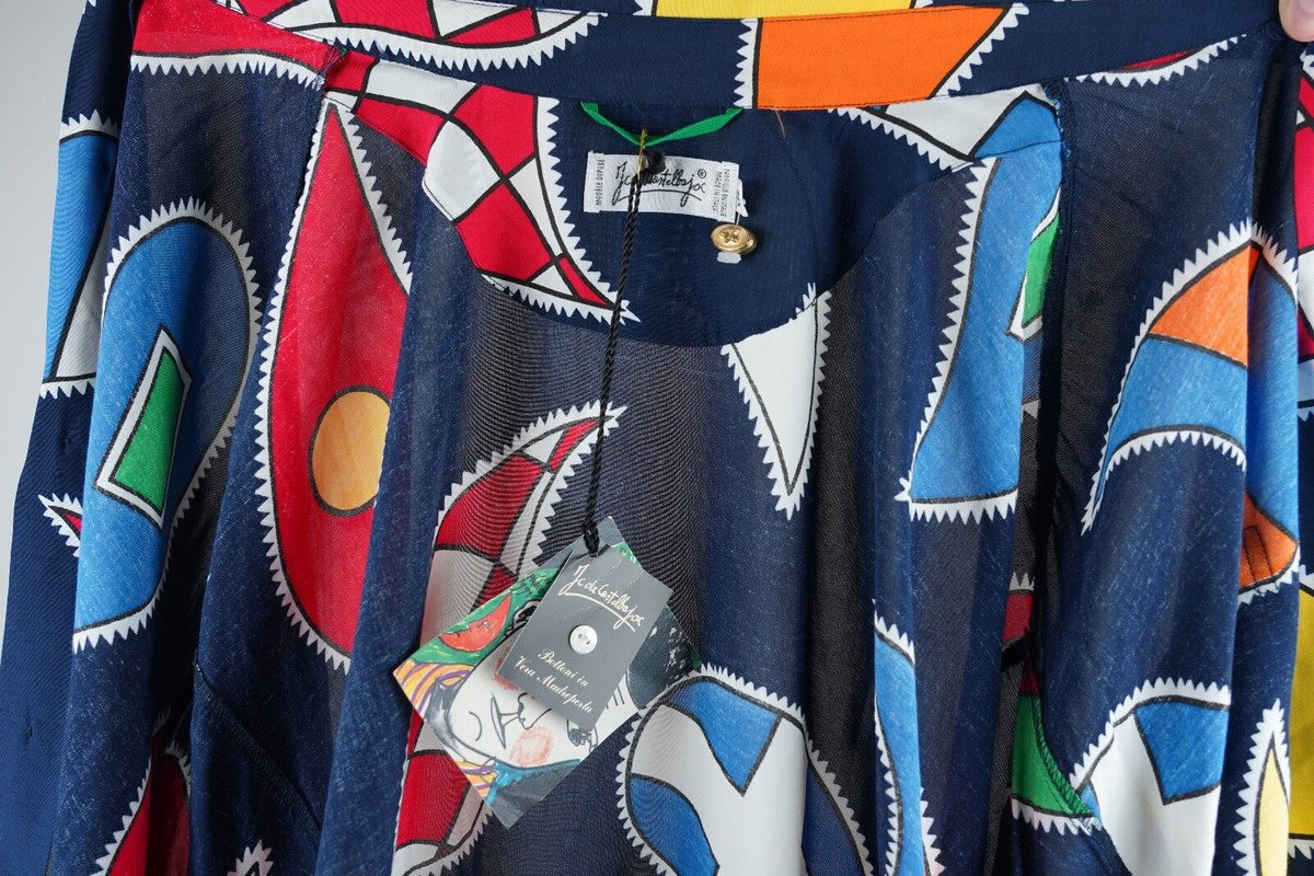 トップス 80s JC de Castelbajac Viscose PrintShirt VINTAGE JC CASTELBAJAC SPORT FULL PRINT POP ART T SHIRT XL