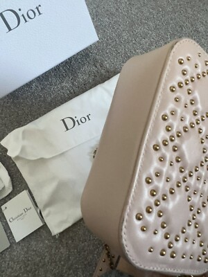 Christian Dior カメラケース~~~~ Dior Camera Bag | Studded Cannage | Case Clutch | Rose Poudre