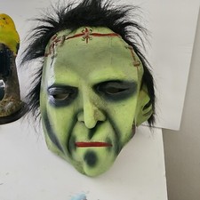 Frankenstein Monster Halloween Mask Latex Black Hair Full Head