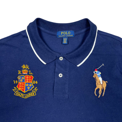 Polo Ralph Lauren Polo Shirt Youth XL (18-20) Navy Blue Crested