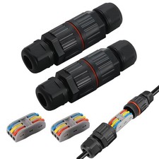 2Pcs-3pin IP68 outdoor waterproof junction box cable connector/quick terminal...