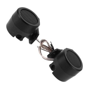 1in Car Audio Tweeters Pair 2x Black Flush Mount w/ Brackets & Wire